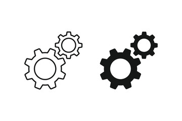 Gears icon set. Gear setting icon set. Cog wheel, Gear wheel symbol