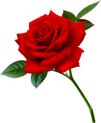 Red Rose flower focus stacking close up isolated for love wedding and valentines day