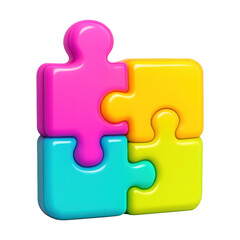 Obraz premium PNG Colorful interlocking puzzle pieces.