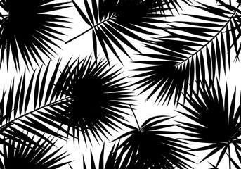 Elegant black palm leaves create a stylish, modern pattern perfect for fashion, interiors, and branding with a tropical, minimalist vibe