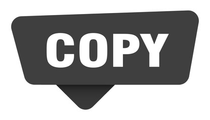 copy black sign isolated on transpatent background. copy sticker