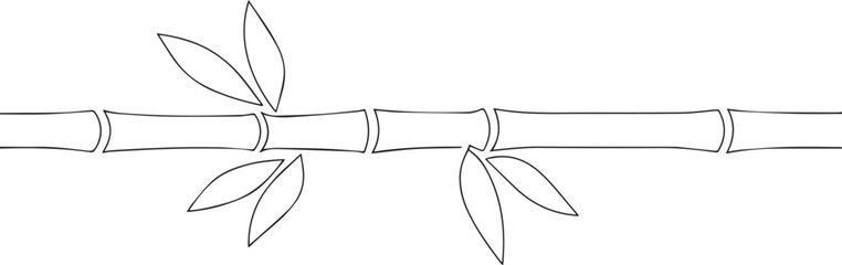 Bamboo one continuous line art, Vector illustration, One line art, Line art graphic style