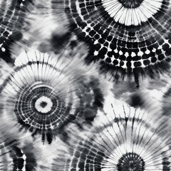 Abstract Digital Painting Shibori Tie Dye Seamless Bohemian Pattern with Watercolor Background