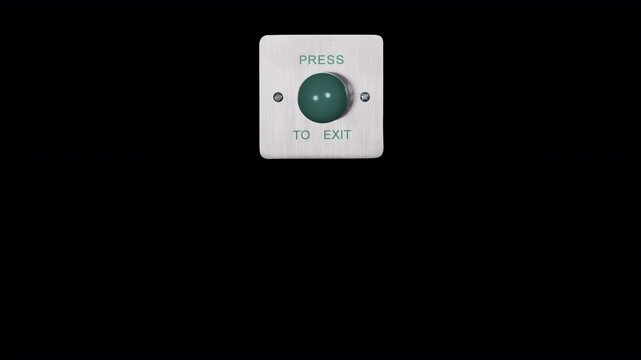 hand pressing an industrial press to exit button