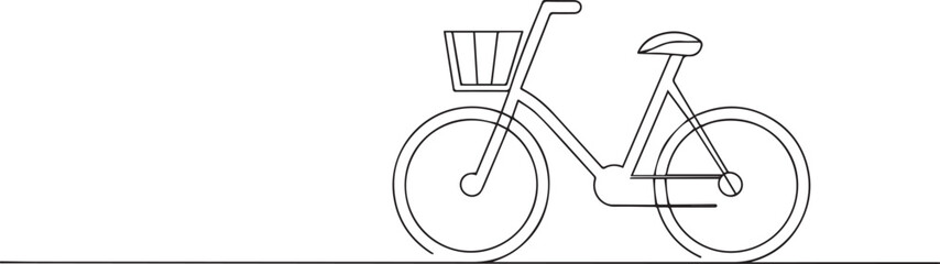 Bicycle one continuous line art, Vector illustration, One line art, Line art graphic style