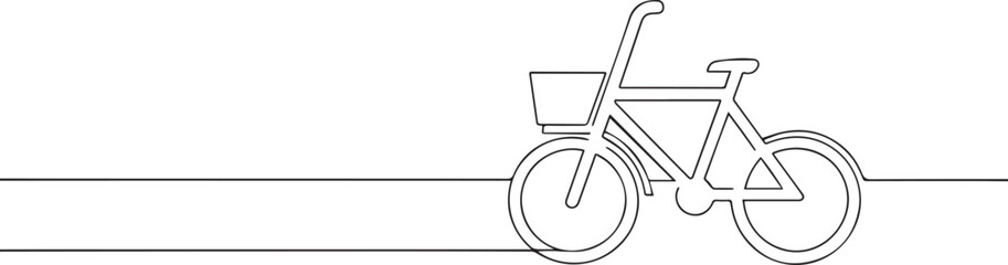 Bicycle one continuous line art, Vector illustration, One line art, Line art graphic style
