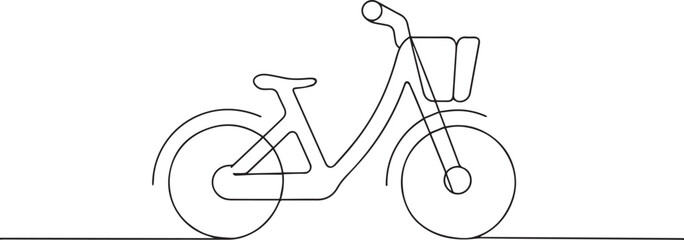 Bicycle one continuous line art, Vector illustration, One line art, Line art graphic style