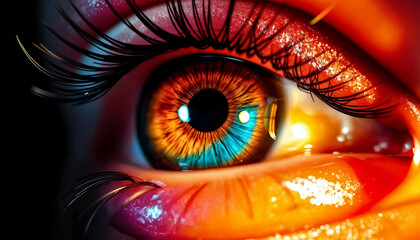 Shiny eye. A vibrant image of an eye with a visual sparkle effect