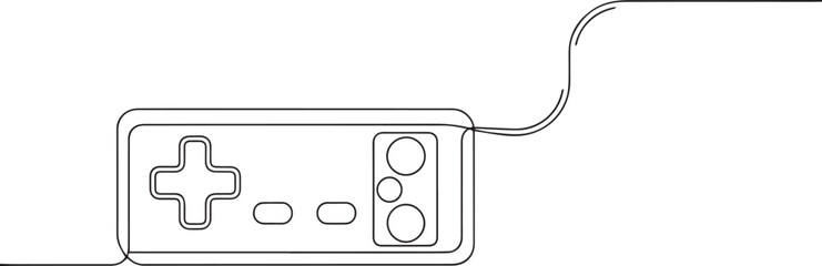 A Controller one continuous line art, Vector illustration, One line art, Line art graphic style © 99 vector art