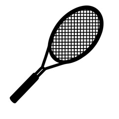 A simple tennis racket silhouette vector illustration