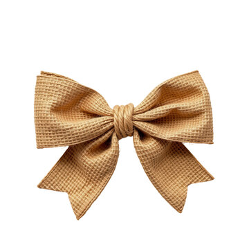 Elegant Bow Made of Woven Fabric in a Soft Neutral Tone