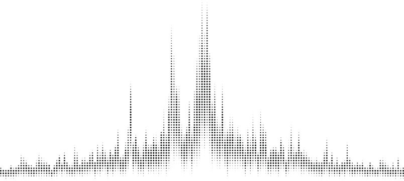 Abstract gray halftone wave design for dynamic audio branding, digital media, modern advertising, music visuals, and web creative design projects