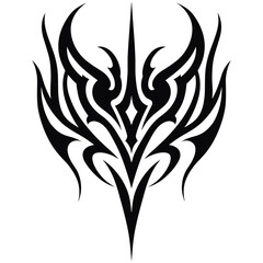 Naklejka premium Abstract tribal tattoo design with sharp edges and curves 