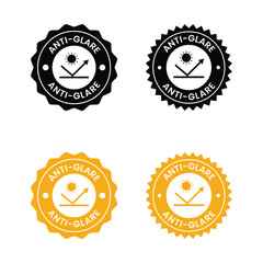 Anti-Glare Circle Logo – Vector Design for Product Label, Information Sticker, Screen Protection Badge, Anti-Glare sign, logo, badge, icon, sticker, label, emblem, stamp, symbol, black, line
