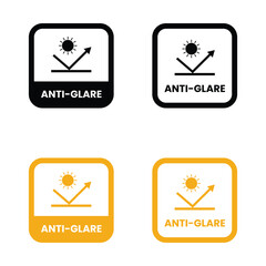 Anti-Glare Circle Logo – Vector Design for Product Label, Information Sticker, Screen Protection Badge, Anti-Glare sign, logo, badge, icon, sticker, label, emblem, stamp, symbol, black, line