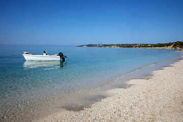 Kefalonia- Greece - August 15, 2025: Kanali beach, Kefalonia,  Greece.