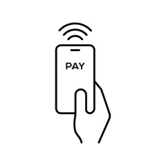 NFC payment icon. Contactless pay sign. NFC technology vector icon.