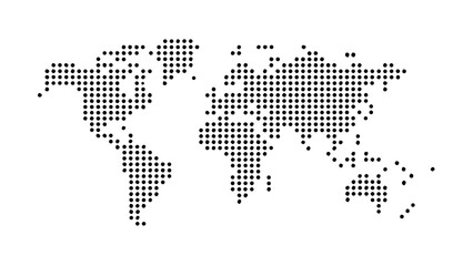 Fototapeta premium World map dotted continents global earth geography countries nations regions travel atlas locations cartography