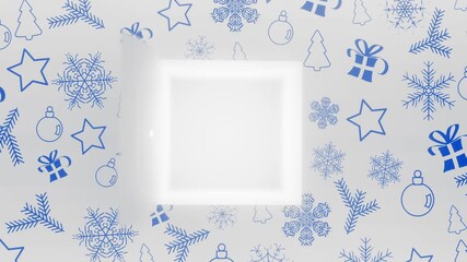 Advent calendar door number 10 on white background with blue decoration – mask for the door included