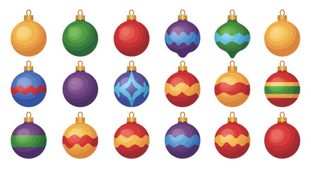 Colorful ornament collection for christmas decor projects