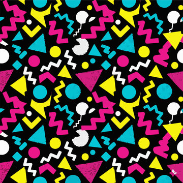 seamless abstract pattern with bold organic and geometric shapes