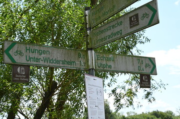 Fahrradwegweiser in der Wetterau