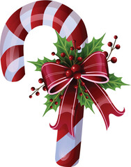 colorful candy cane stripped christmas decoration