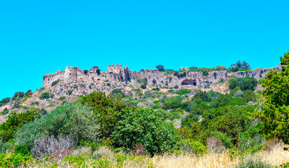 Obraz premium Paliokastro (altes Kastell) an der Bucht von Navarino bei Pylos, Messenien (Griechenland)