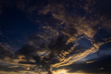 Colorful dramatic sky with cloud at sunset.Sky with clouds at sunset.