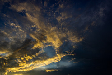 Colorful dramatic sky with cloud at sunset.Sky with clouds at sunset.