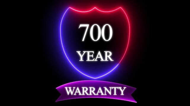 700 year warranty concept on the transparent . Badges Design Animation Motion graphics of warranty idea.Warranty Stamp Imprint Seal Template. Round Rubber Stamp with ,Warranty- Stamp.4k video