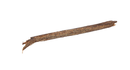 Tree branch or stick isolated on a transparent background, Rustic wood branch, Tree stick isolated on white background.