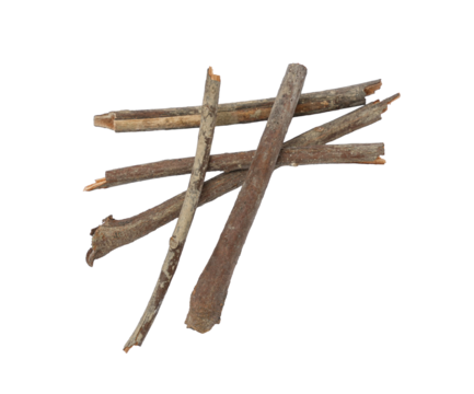 Wooden Stick PNG, Dry wood pile isolated on white background with clipping path, Tree branch or stick isolated on transparent background.