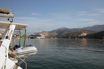 Kefalonia - Greece - August 15, 2025: Argostoli harbor,, Kefalonia,  Greece.