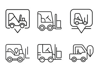 Forklift truck icons in vector format perfect for logistics and industry use