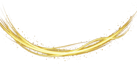 curved golden light trail clean png