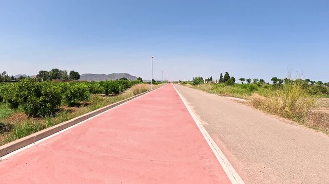 Via Xurra bicycle path next to El Puig de Santa Maria, comarca of Huerta Norte, Valencia, Spain