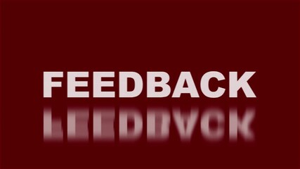 FEEDBACK - Glitch Effect animation. Feedback text animated word with retro glitch effect. 4k Stream footage animation for video transitions on Black Background - Powered by Adobe