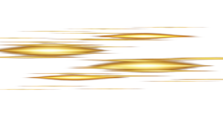 glowing gold and amber streaks horizontal motion effect metallic shine radiant reflections clean png