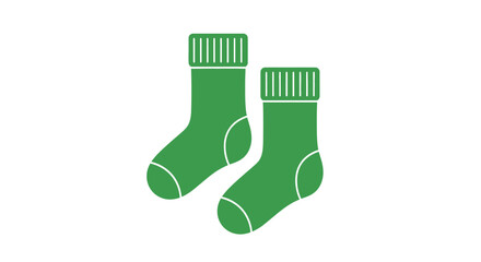 Cozy green socks ready for comfort on a white background