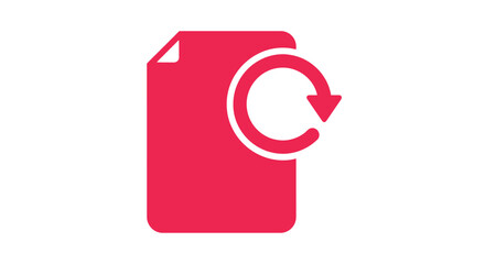 Digital document with circular refresh arrow icon symbolizing update or reload