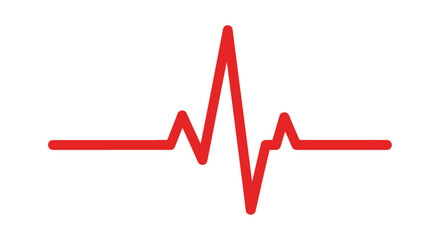Vibrant red heartbeat line on a clean white background, symbolizing life and health.