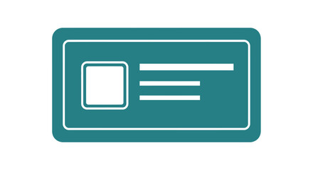 Simple graphic of an identification card with space for a photo and text