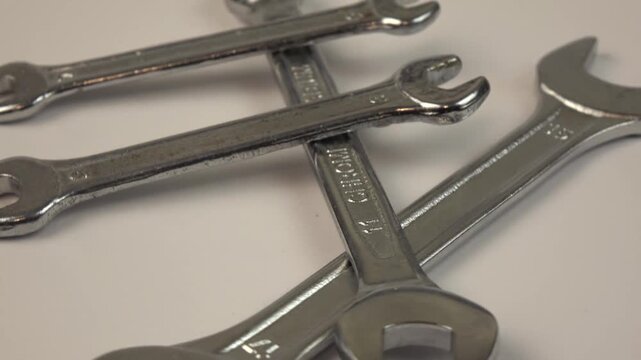 wrenches on rotating background. work tools