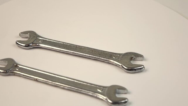 wrenches on rotating background. work tools