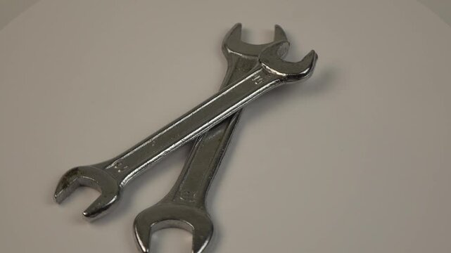 wrenches on rotating background. work tools