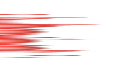 glowing red neon light streaks horizontal motion blur futuristic laser lines speed trail effect on solid black background high contrast cinematic sci-fi energy flow modern ab  clean png