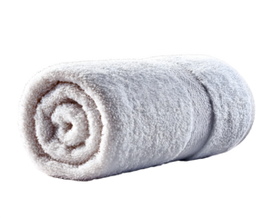 Rolled White Towel isolated on transparent background