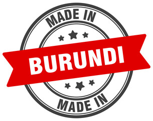 Made in Burundi round sign. Made in Burundi stamp.