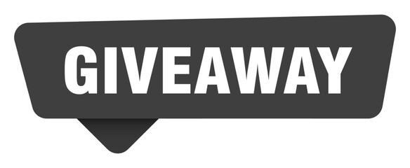giveaway black sign isolated on transpatent background. giveaway sticker